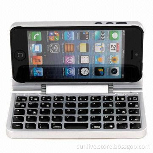 Bluetooth Keyboard for iPhone 5, with PU Leather Case